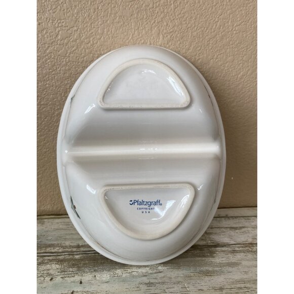 Vintage 2002 Pfaltzgraff Snow Bear 10" Divided Serving Dish Pre-owned No Box - Picture 4 of 10